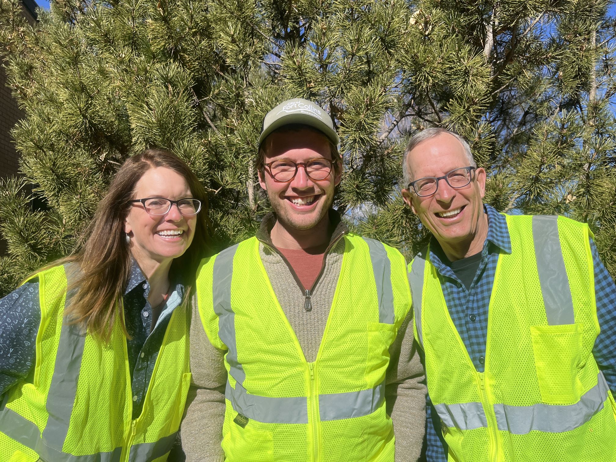 Portrait of (left-right) Bev Shaw, Freddie Haberecht, and Eric Larmer